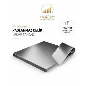 Velgrina Paslanmaz Çelik Kesme Tahtası — 50x50 cm