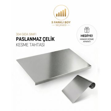 Velgrina Paslanmaz Çelik Kesme Tahtası — 40x60 cm