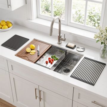 AURUM WorkRinse™ 32 Luxe Tezgah Altı Evye Seti