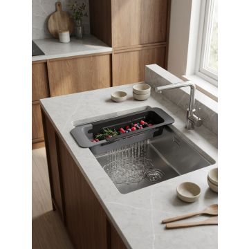 Velgrina Teleskopik Evye Üstü Süzgeç — Siyah Gri