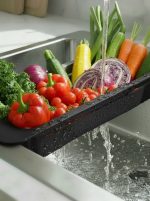 Velgrina Teleskopik Eviye Süzgeci | Ayarlanabilir 300–540 mm | Çok Amaçlı Sebze–Meyve Yıkama Süzgeci